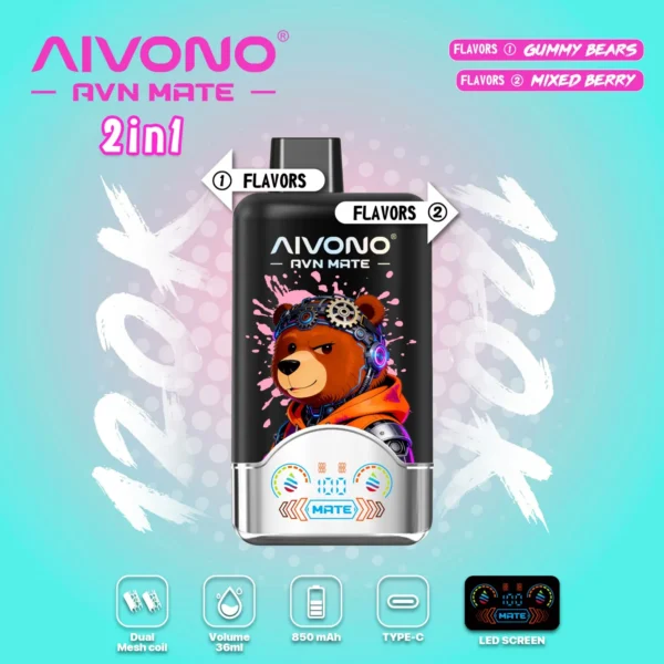 AIVONO AVN MATE 120K Puffs Dual-Flavor Disposable Vape – CN Warehouse