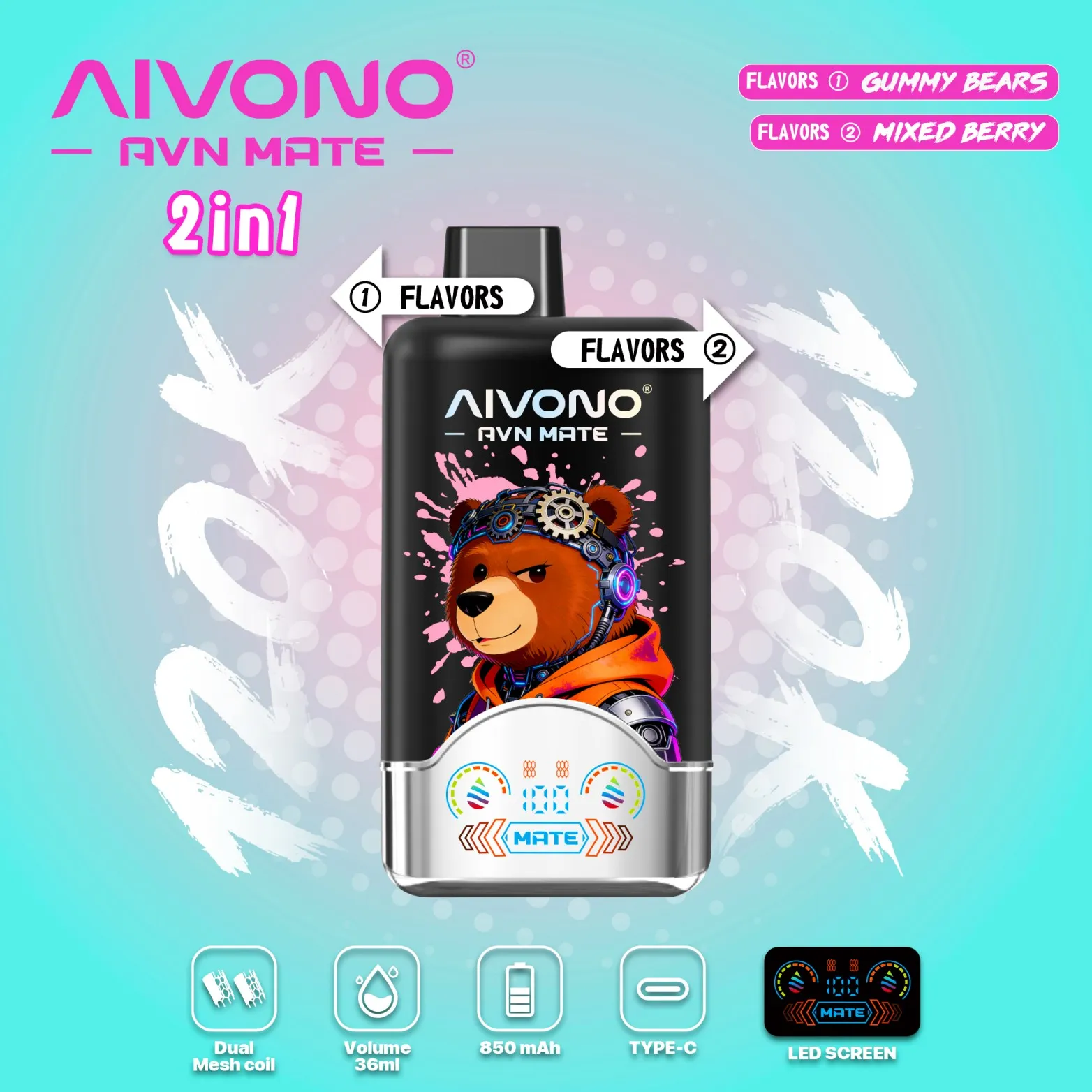 AIVONO-AVN-MEAT-120K-PUFFS-GUMMY-BEARSMIXED-BERRY